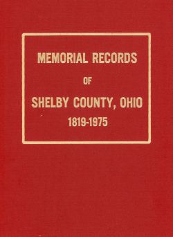Memorial Records Of Shelby County Ohio 1819-1975 Cover