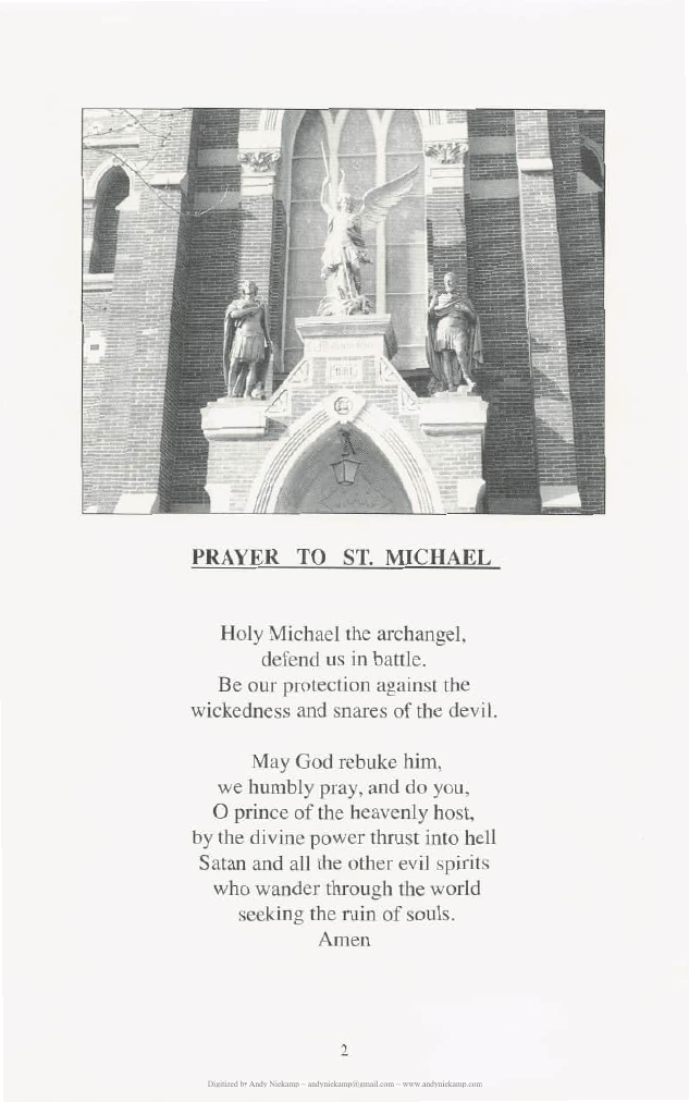 St. Michael statue and prayer