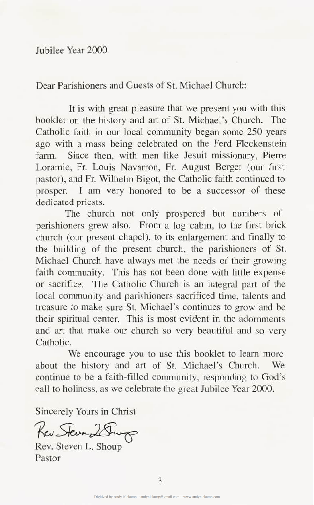 Pastor letter