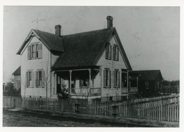 Alfrida (Kleinhenz) Willke writes: Mike Gagel residence about 1915. Now Marge Goeck residence. Maria Stein, Ohio. Part of the barn and outhouse that belonged to the Willke property can be seen on the picture (left).